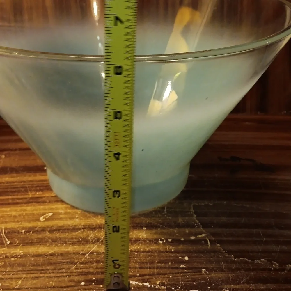 Vintage 1950s Blenko glass  MCM turquoise fade salad bowl